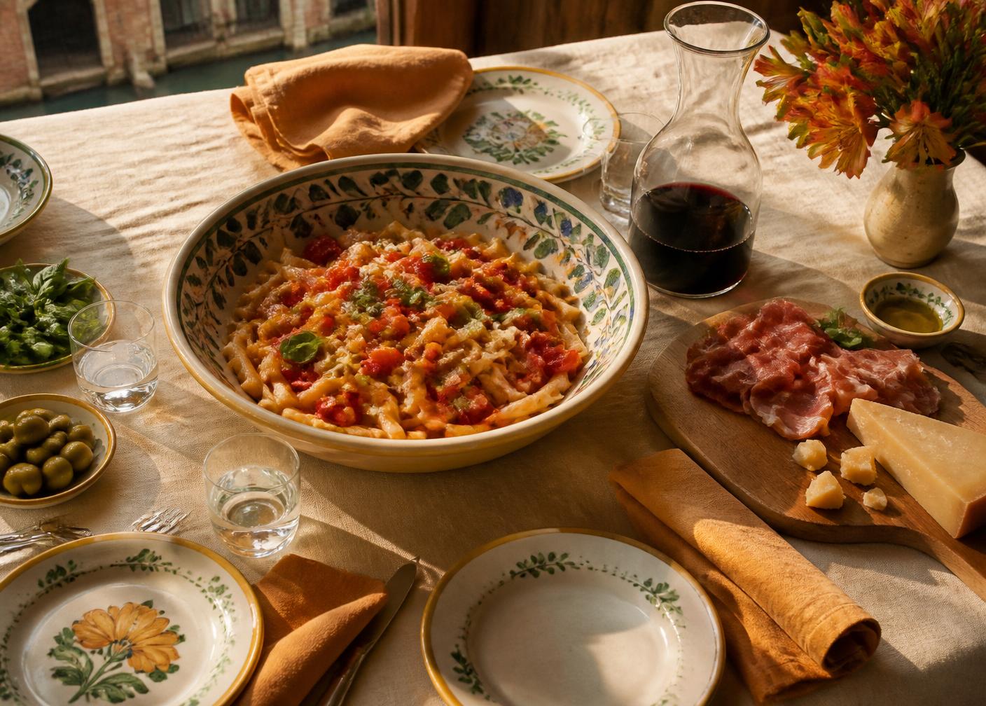 Tavola imbandita all'italiana