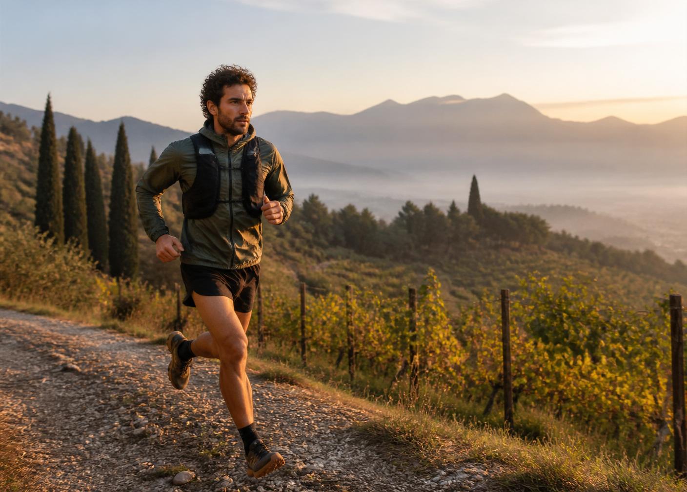 Runner sulle colline della Pedemontana